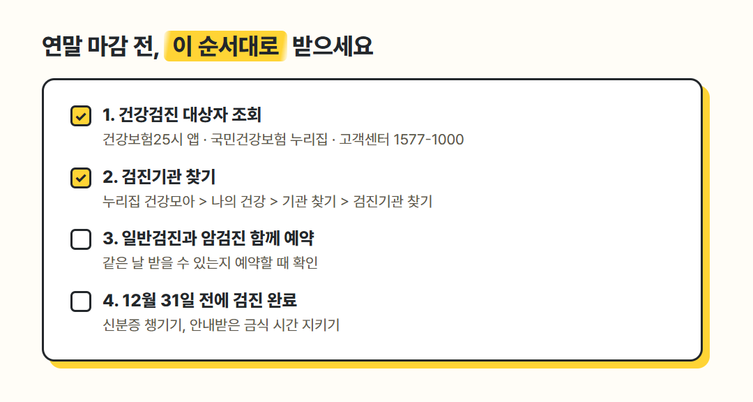 건강검진 연말 마감 전 받는 순서 체크리스트